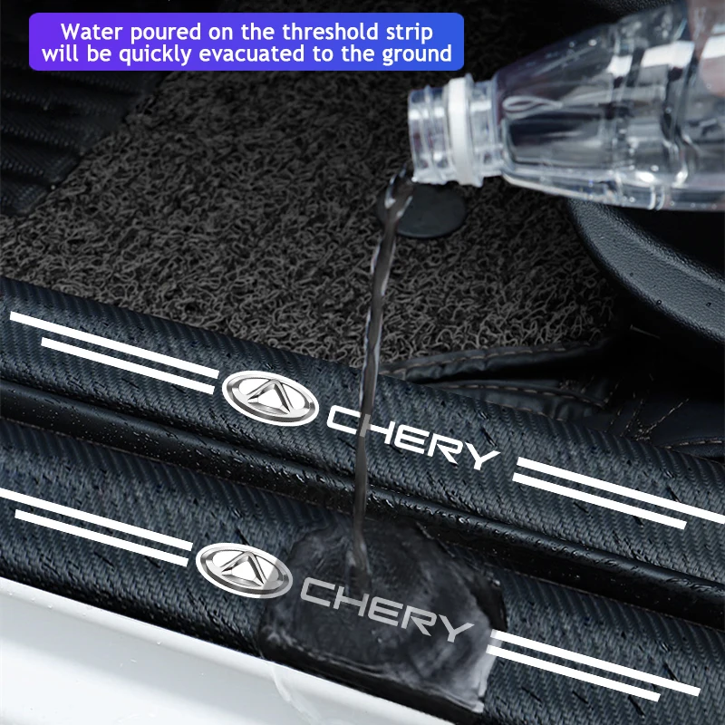 4 шт. наклейки на порог двери автомобиля Chery Tiggo 5 2 3 7 PRO 8 5X IQ QQ Fulwin Face Arrizo A1 A3 A5 -