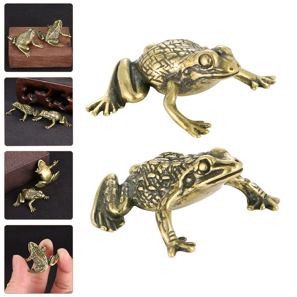 

Frog Statue Brass Toad Frogs Sculpture Figurinestatues Wealth Animal Chinese Money Decor Retro Mini Home Lucky Figurines Gift