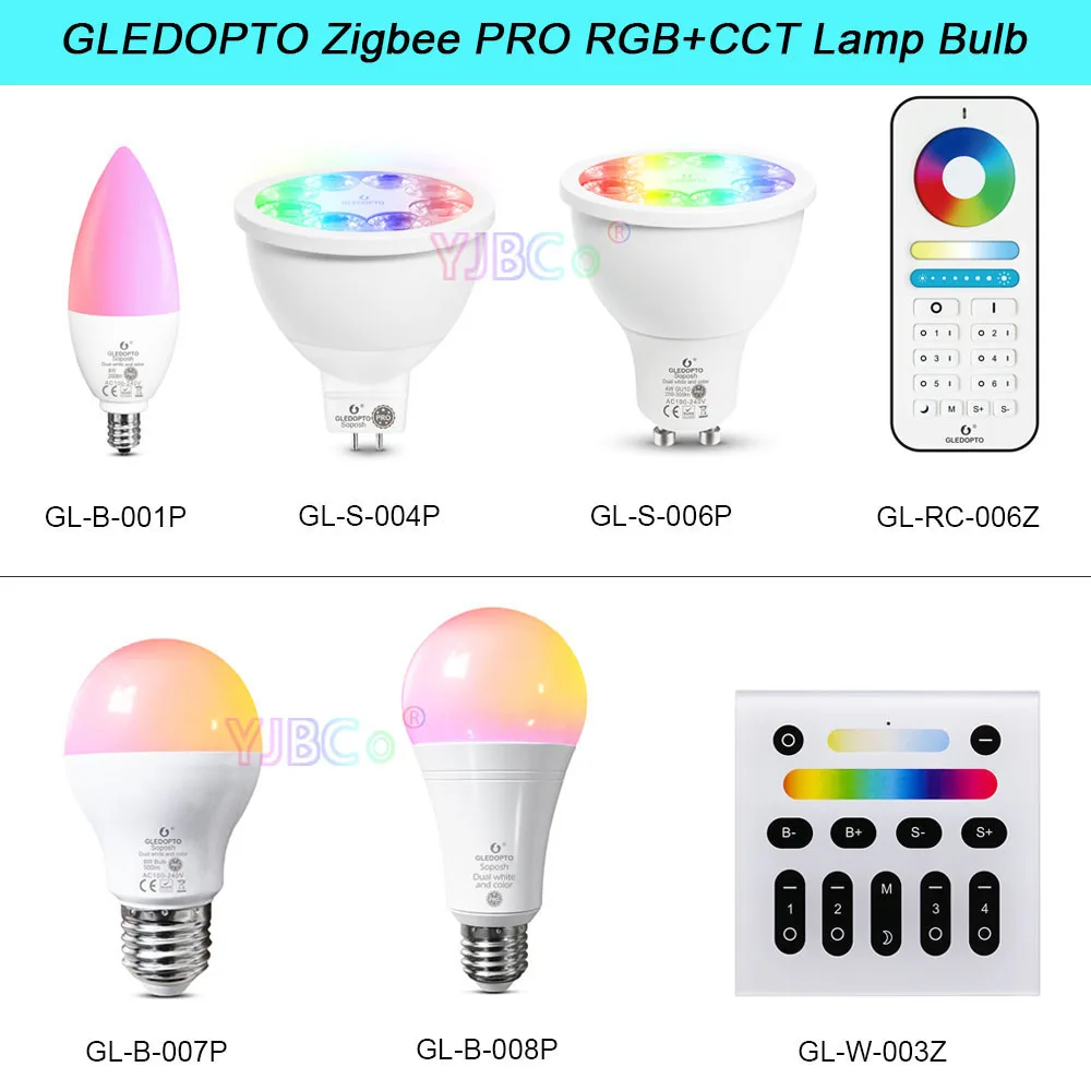 ZigBee 3.0 PRO 4W 5W 6W 12W RGB+CCT Light Bulb GU10/MR16/E14/E12/E27 LED Spotlight For Alexa Echo Plus App Voice /2.4G Remote