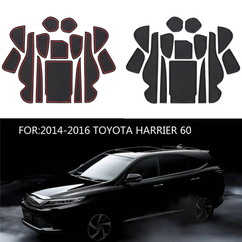 

For Toyota Harrier 60 XU60 2014 2015 2016 Car Styling Gate Slot Mat for Non-Slip Pad Accessories Car Sticker