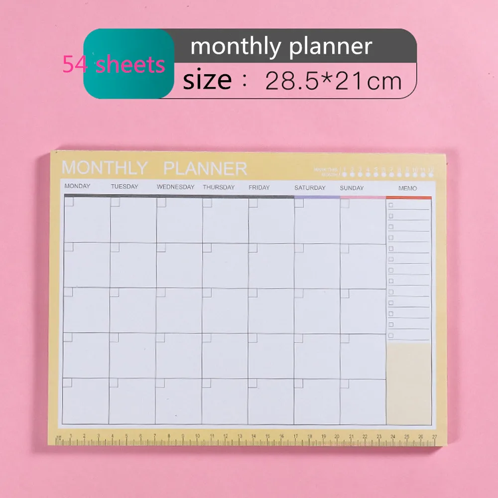 Cuaderno Kawaii diario, semanal, mensual, anual, planificador de calendario, Agenda, organizador de...