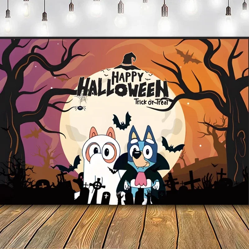 Bluey Animat тема семьи бинго искусственная картина декоративный фон ткань для