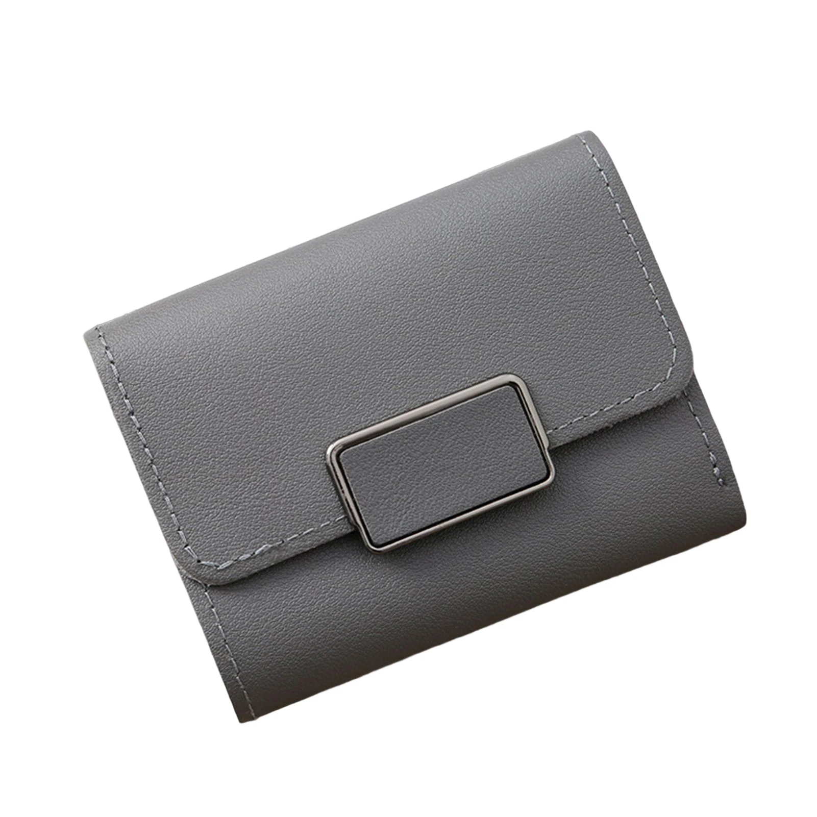 

Women's Short Wallet Horizontal Square Lock Handbag Three-Fold Cash and ID Card Change Coin