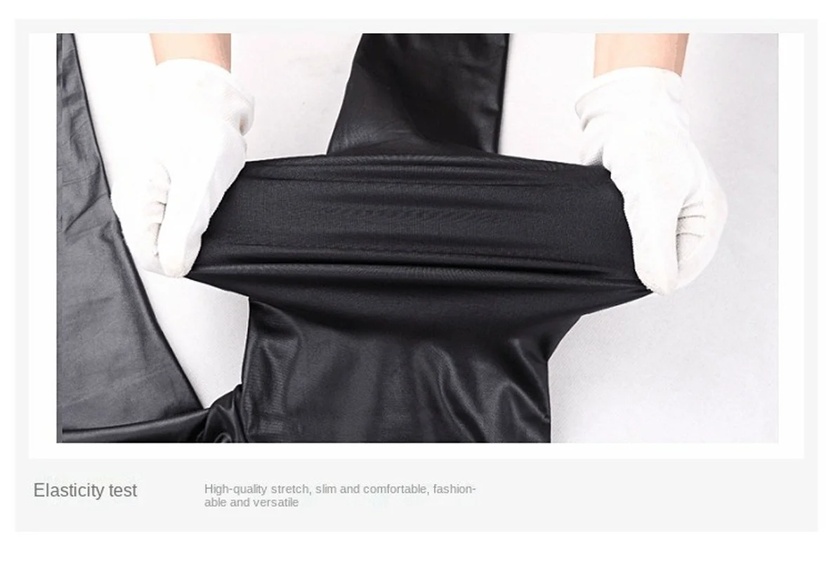 Леггинсы женские из искусственной кожи пикантные эластичные тонкие черные штаны