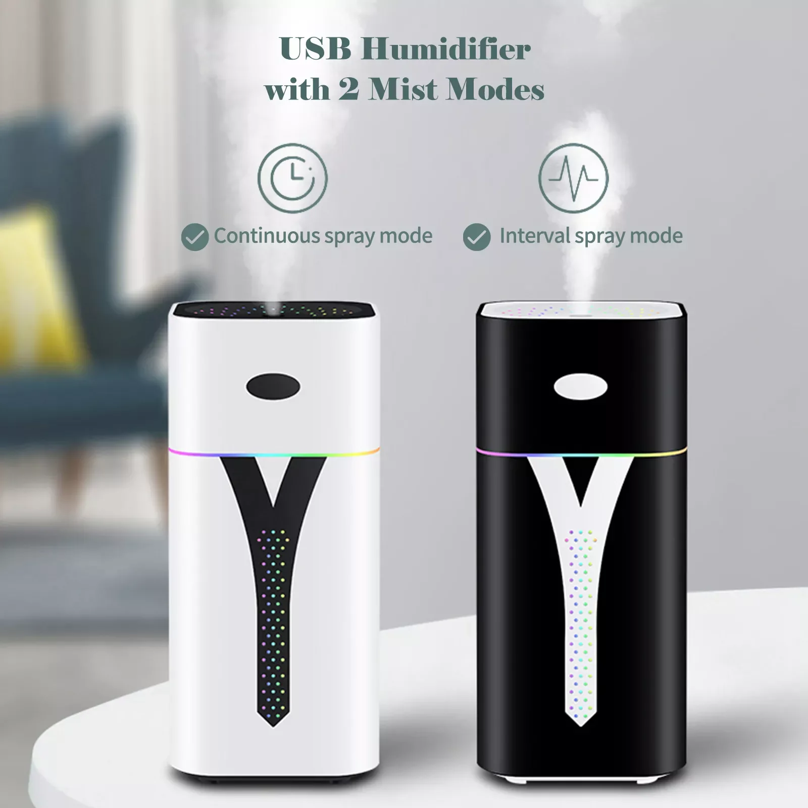 420mL Colorful Mist Humidifier Essential Oil Diffuser USB Portable Air Humidifier with Auto-Off Desktop Cool Mini Humidifiers