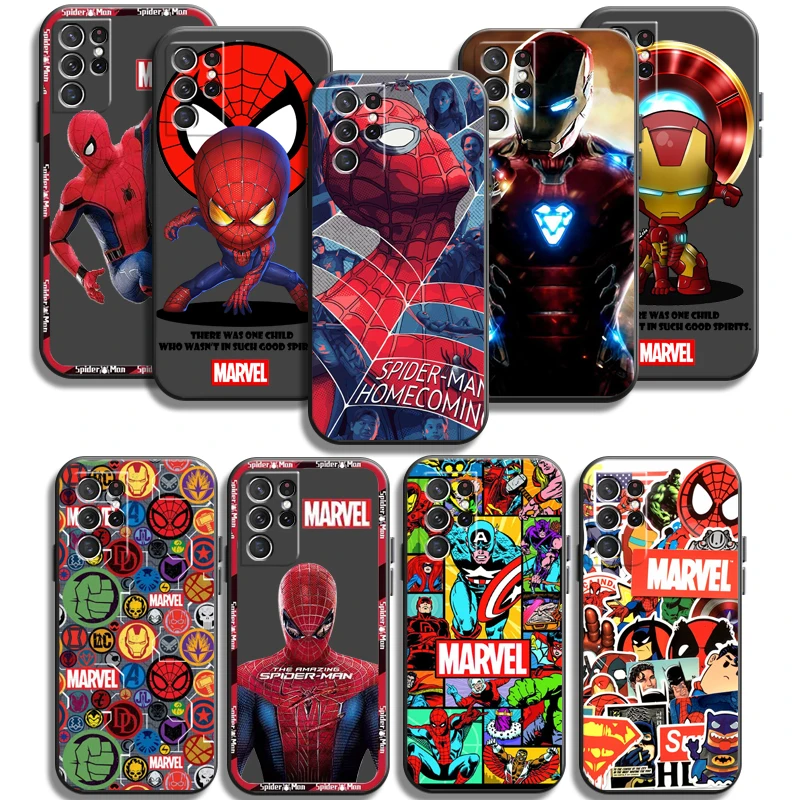 

Marvel Spider Man Hero Phone Cases For Samsung Galaxy M12 FE S20 Lite S8 Plus S9 Plus S10 S10E S10 Lite M11 M12 S20FE Funda