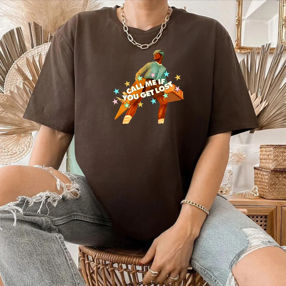 

Women Y2K T-shirt Call Me If You Get Lost T-Shirt Tyler The Creator Shirt IGOR Music Inspired Tee The Rapper Tees Summer Tops