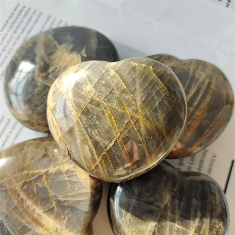 

Натуральные камни, полированный кварц, резной серый лунный камень, драгоценный камень, сердце, хрусталь, рейки, драгоценный камень, украшени...