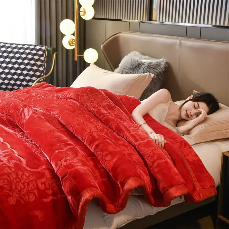 Толстое резное одеяло пододеяльник Двухслойное теплое зимнее двухстороннее