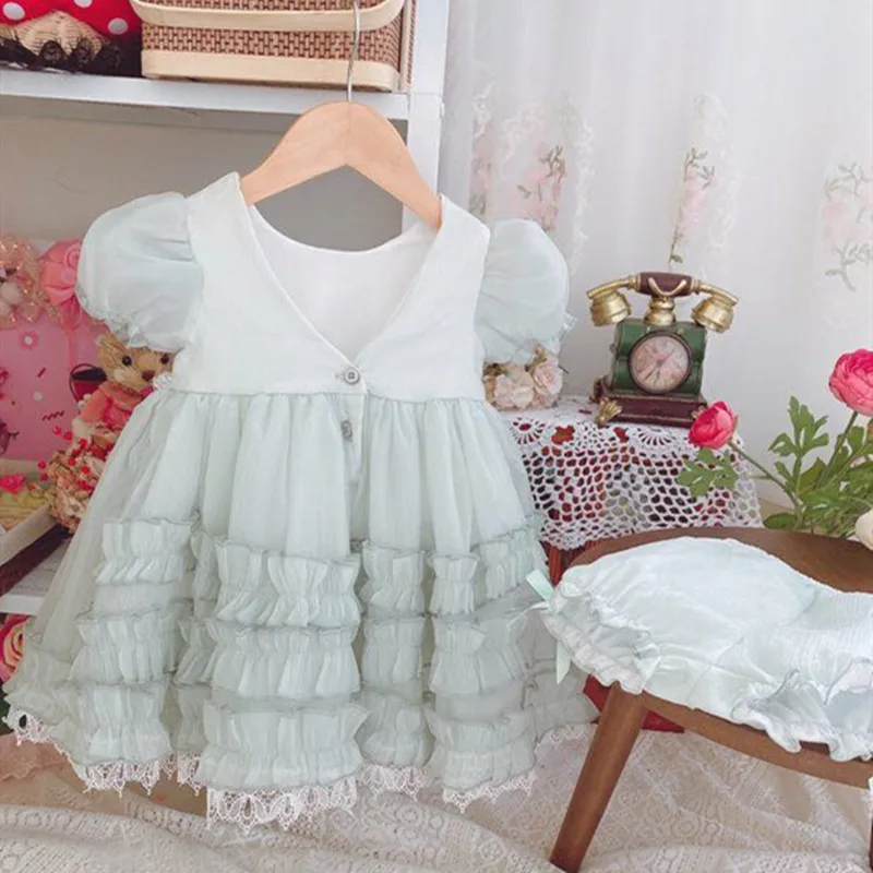 

Spanish Baby Dress Girl Turkish Vintage Dresses Infant Princess Lolita Ball Gown Children Eid Birthday yy053