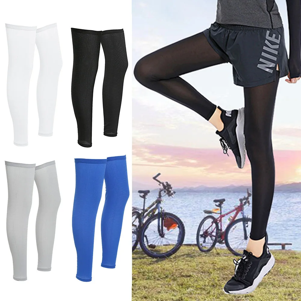 

Outdoor UV Sun Protection Leg Sleeve Bicycle Leg Sleeves Cycling Legwarmers Sports Bike UV Protection Lycra Cover Ice Silk Fabri