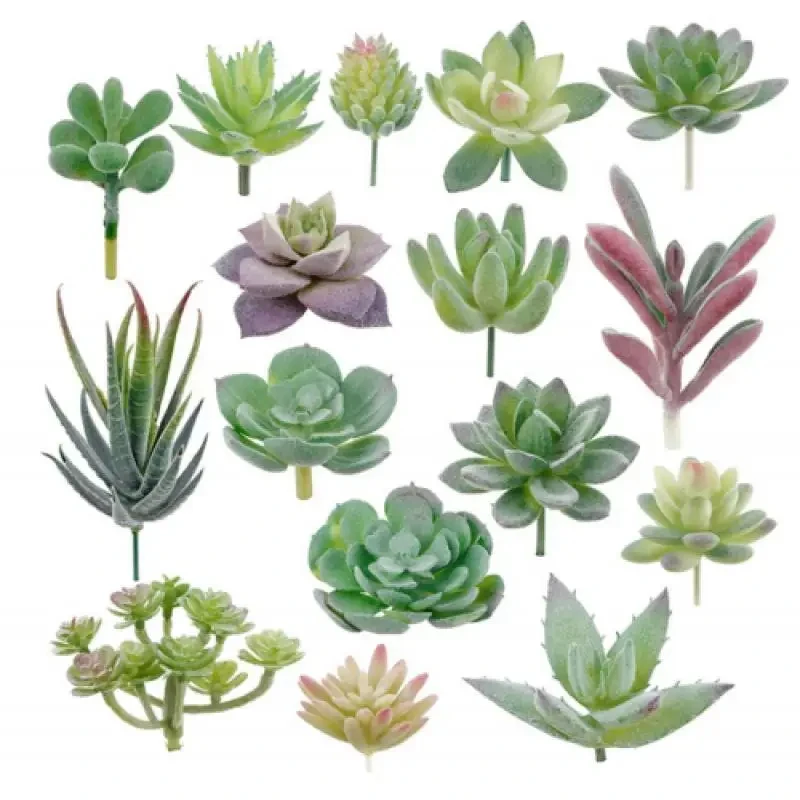 

Искусственные двойные флокированные суккуленты, 2/5/10 шт.