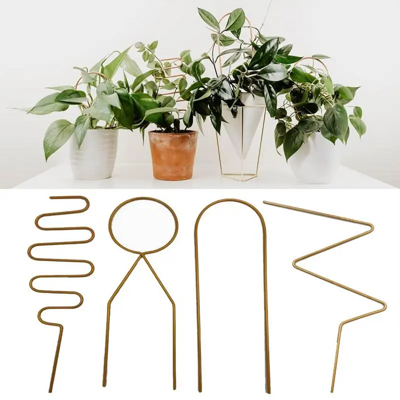 

4Pcs Garden Trellis For Climbing Plant Flower Iron Rack Potted Plant Vines Vegetables Climbing Support Frame Garden Decoration