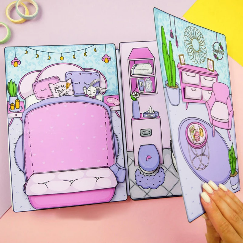 Симпатичная Тихая книжка наклейка на одежду для девочек игрушки-Пазлы ручной