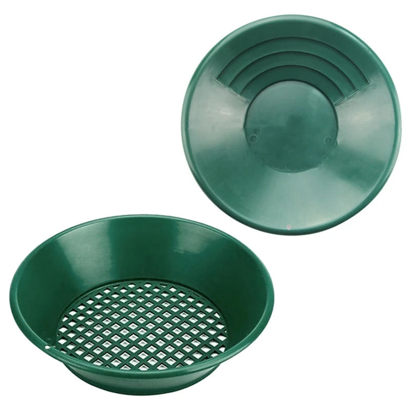 

2Pcs Washing, Gold Panning Machine, Screen, Mining Screen, Metal Detection Tools, Green Plastic Bowl.Gold Pan