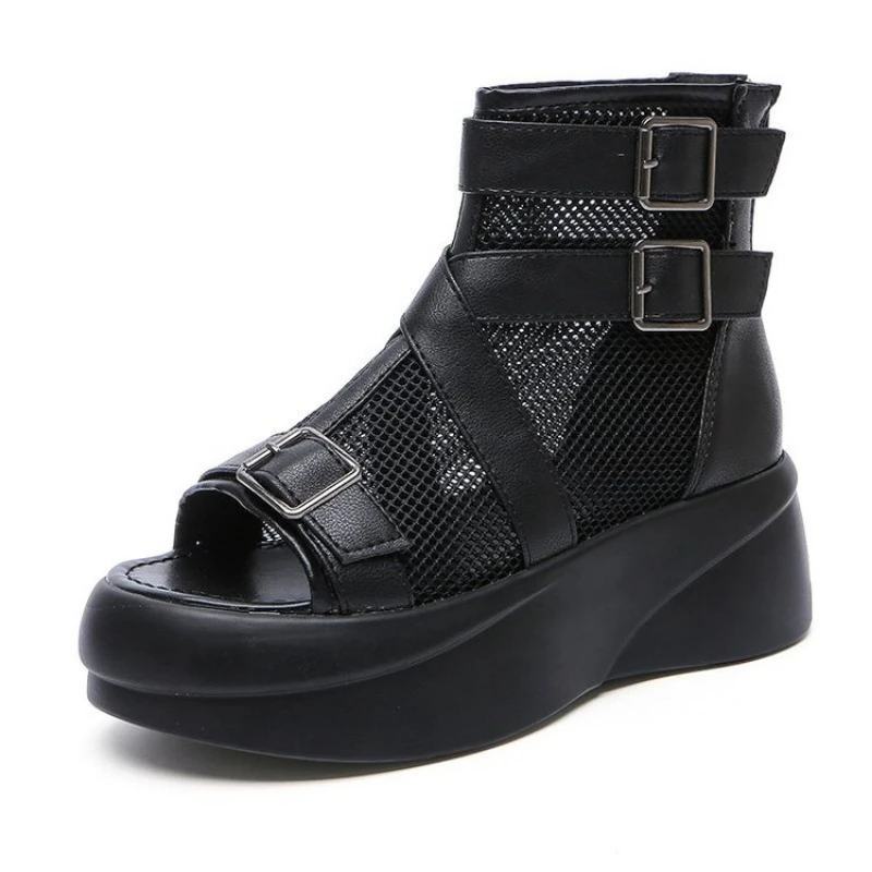 

2022 Summer Peep Toe Mesh Modern Boots