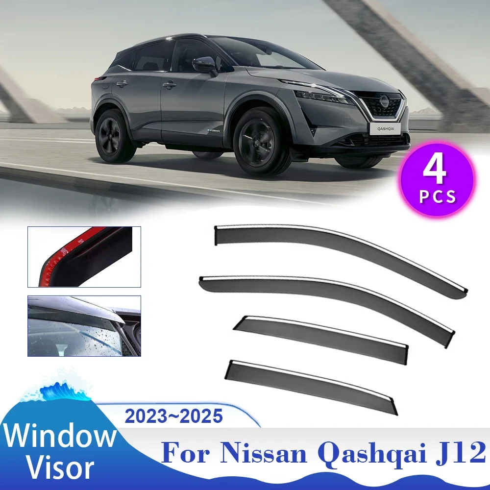 Козырек для автомобильных окон Nissan Qashqai J12 2023 2024 2025 Защита от солнца и дождя навес