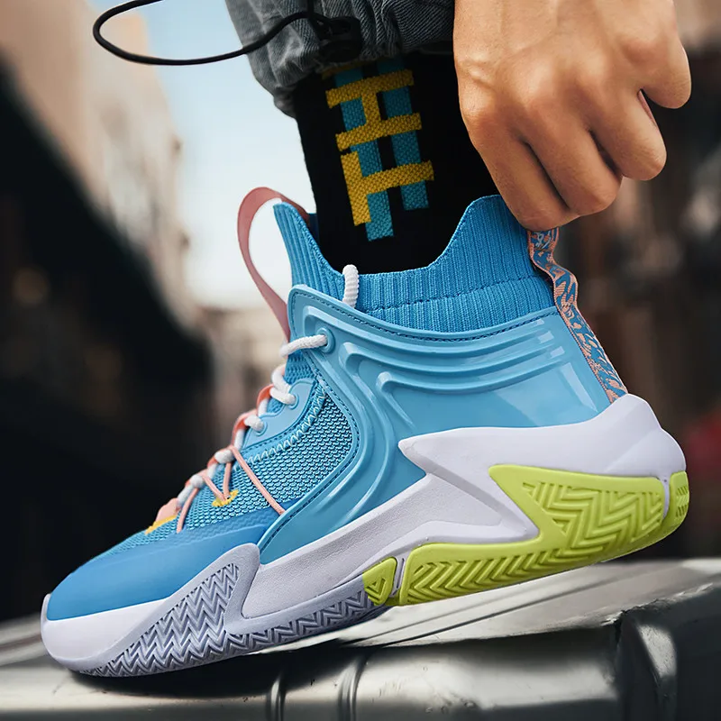 New Trend Men Basketball Shoes Breathable Rebound Sport Shoes Anti-skid Training Basketball Boot Male Athletic Sneakers Big Size