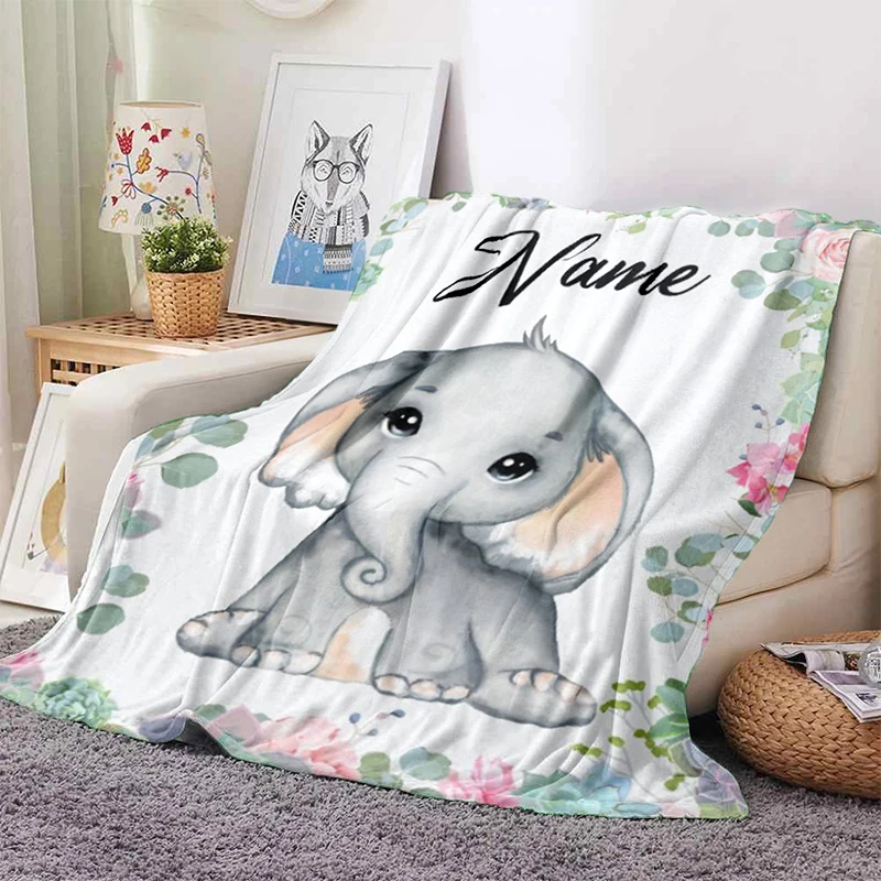 

Blanket Custom Name Teens Girl Boy Flannel Blankets Personalized Family Friends Lovely Animals Throw Blanket Gift