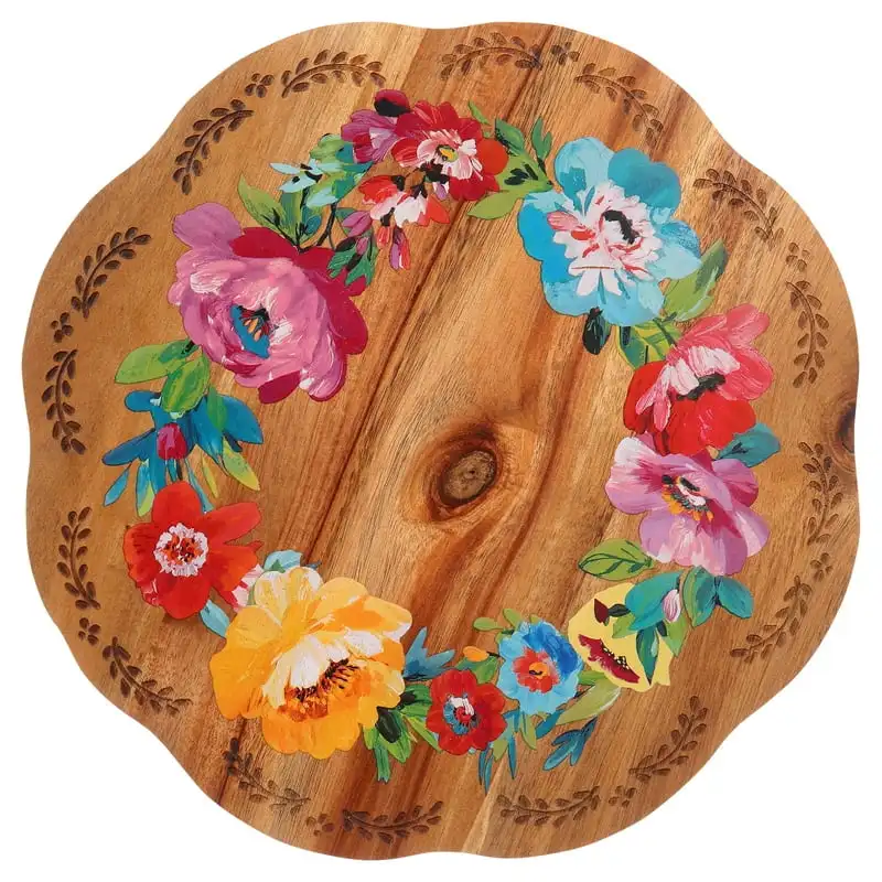 

Floral Wood Lazy Susan