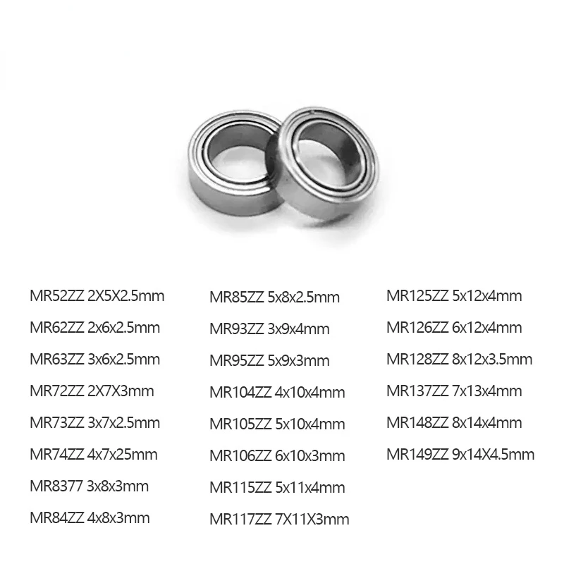 

Free shipping 10pcs/lot High quality MR Series MR52ZZ MR63ZZ MR85ZZ MR95ZZ MR128ZZ MR137ZZ Bearing Metal Shielded Ball Bearings