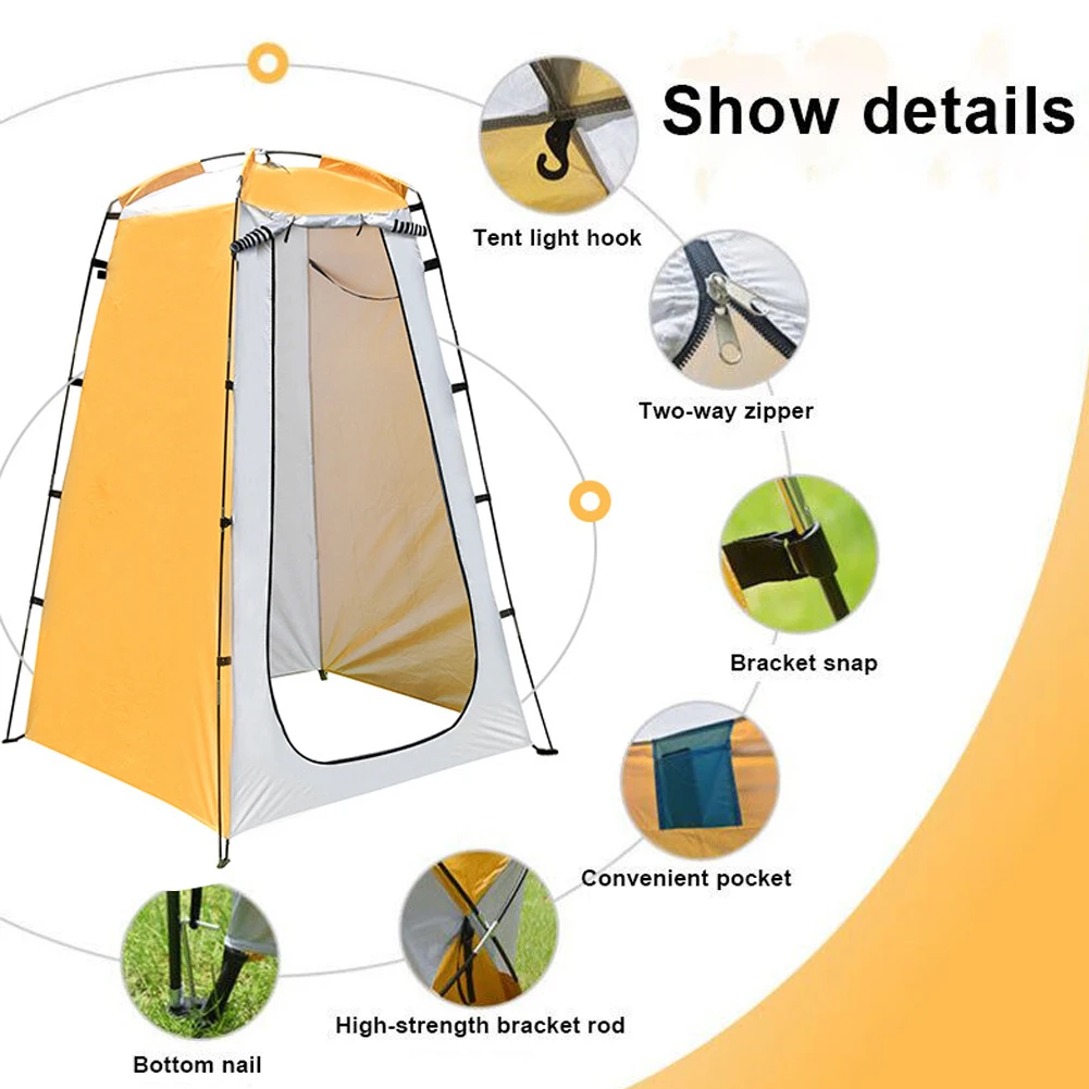 Outdoor Camping Tent Folding Simple Bath Tent Changing Fitting Room Mobile Toilet UV Protection Tear-resistant for Hiking Travel