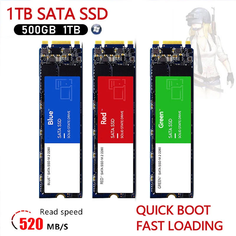 

100% Original Hot Selling 1TB Solid State Laptop Hard Disk Desktop M.2 SSD 1TB 500GB High Capacity Solid State Drive 2022 New