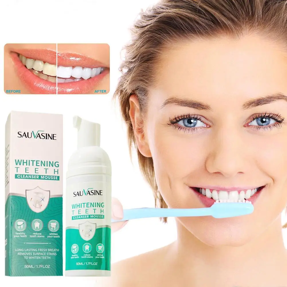 

50ml Mousse Foam Toothpaste Dental Bleaching Whitener Remove Plaque Stains Fresh Breath Hygiene Care