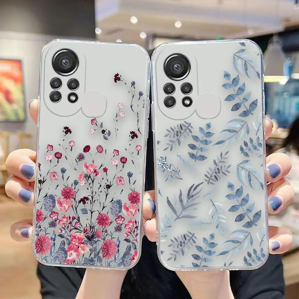 

Clear Case For Infinix TECNO CAMON 18 HOT 10S 11S NFC 8 9 10 11 12 PLAY POVA2 SMART 6 7 PRO Case Vintage Small Fresh Leaf Flower