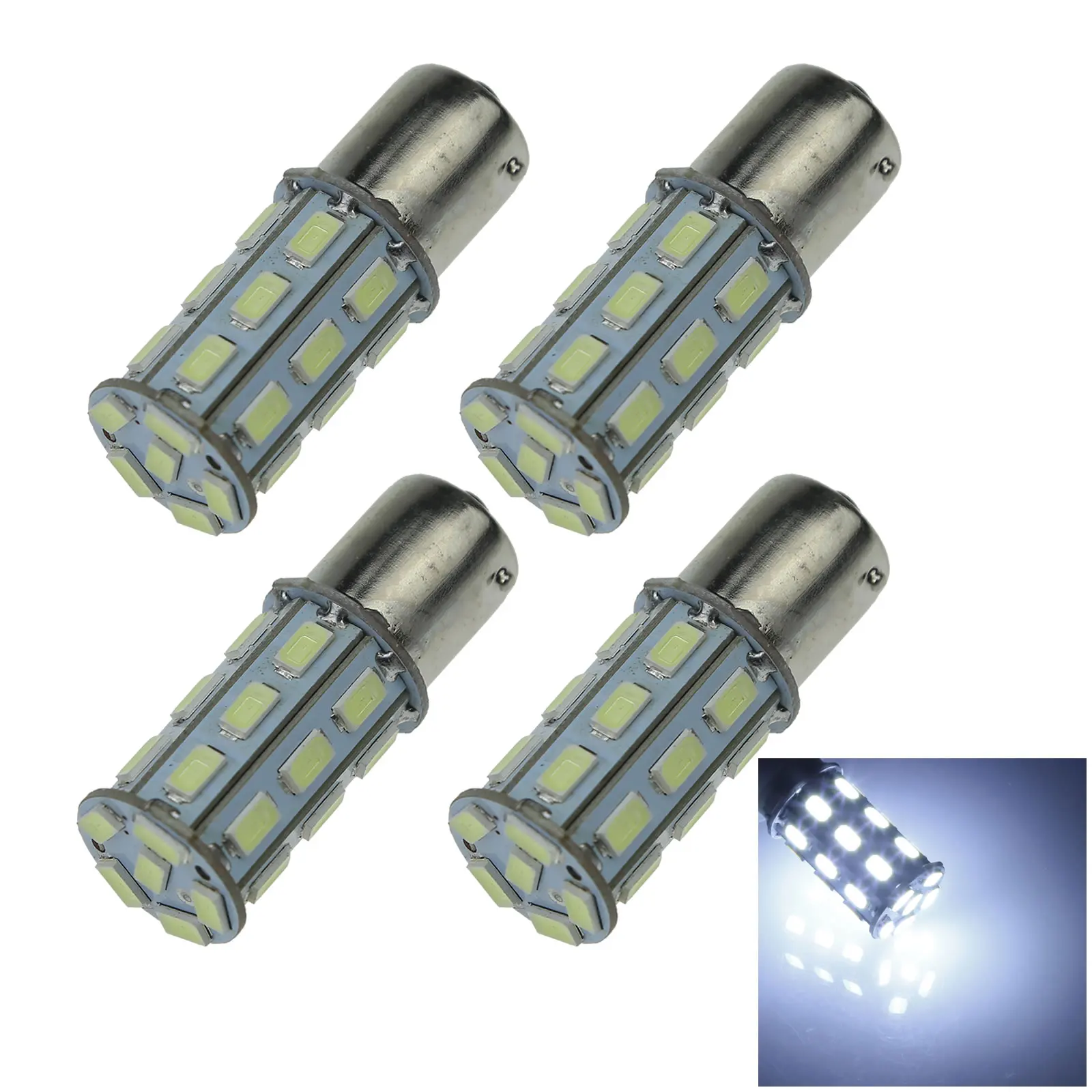4x Белый RV 1156 Bayonet Blub стоп-сигнал 27 излучателей 5630 SMD светодиодный 1141 61 1247 D082-W