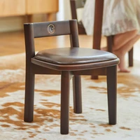 Low stool solid wood back  home small chair dining   non-slip low soft seat leather  board furniture