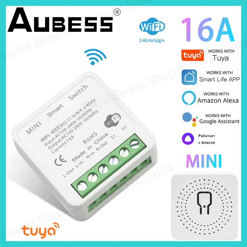 

Мини-светильник переключателя с Wi-Fi, 16 А
