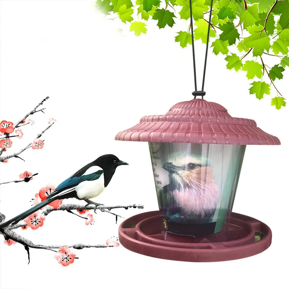 

Waterproof Garden Gazebo Hanging Wild Bird Feeder Outdoor Container With Hang Rope Pet Birds Feeding House Type Bird Feeder