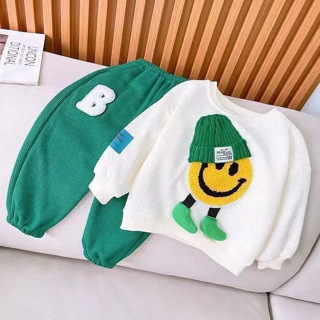 Children's Suit 2022 Spring and Autumn New Male and Female Baby Clothes Fashionable Autumn Clothes Two-Piece Set