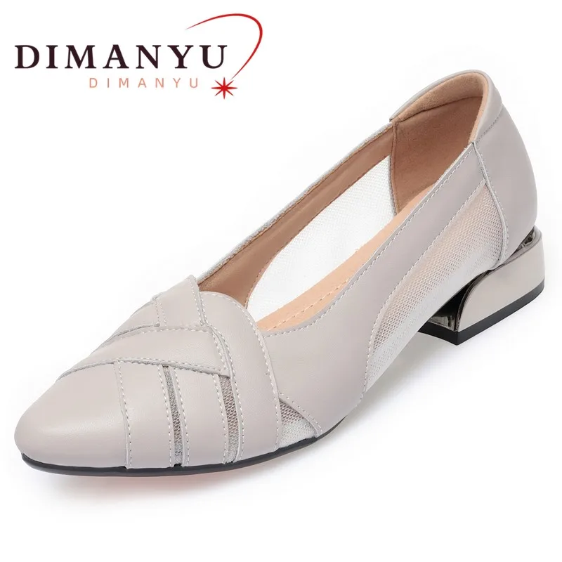 DIMANYU Mesh Shoes Women 2023 New Genuine Leather Women Shoes Large Size 41 42 43 Openwork Anti-slip Women Shoes
