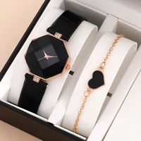 watch bracelet korean fashion scaleless dial womens quartz wristwatch with exquisite love bangle