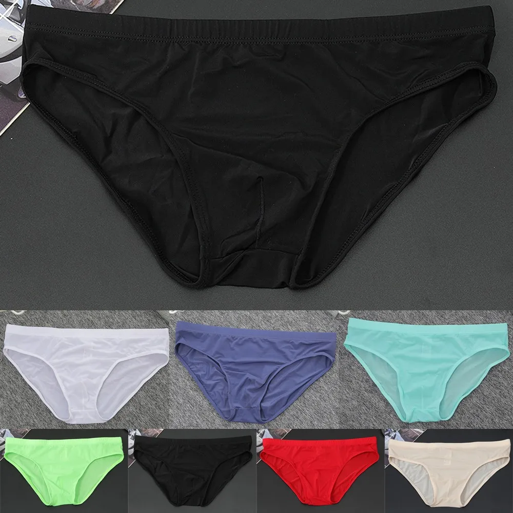 

Men's Sexy Ultra Soft Ice Silk G-String Thongs Low Rise T-back Underwear Comfy Seamless Men's Solid G-strings