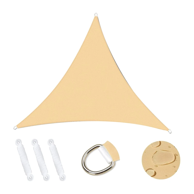

Waterproof Sun Shade Sail Canopy Awning Shelter, Shade Sail Triangle For Outdoor Patio Garden