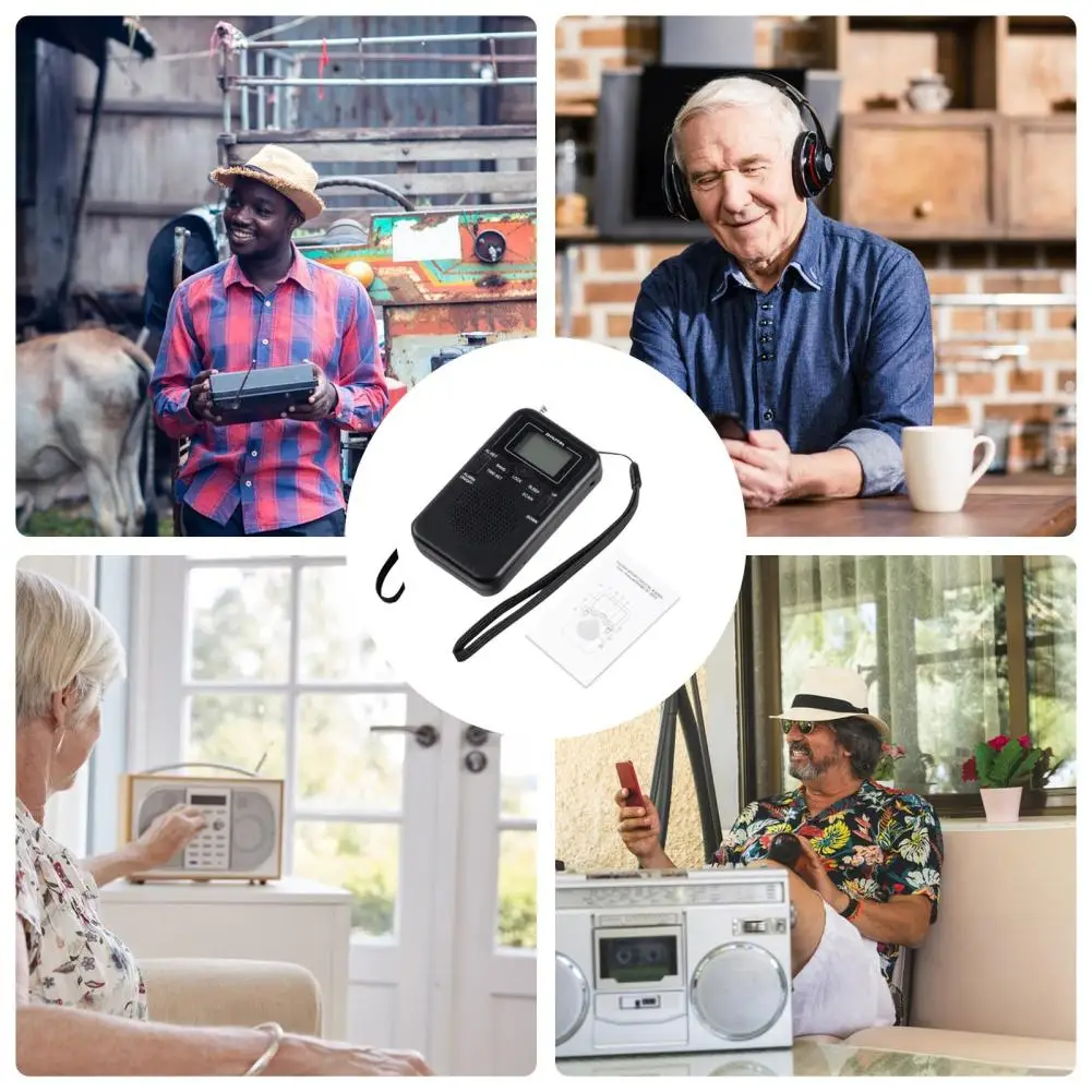 AM FM радиоприемник работающий от аккумулятора с телескопической антенной