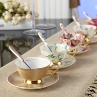 home decoration coffee cup set coffeeware set 170ml black tea mug set cups and saucer english tea pot set