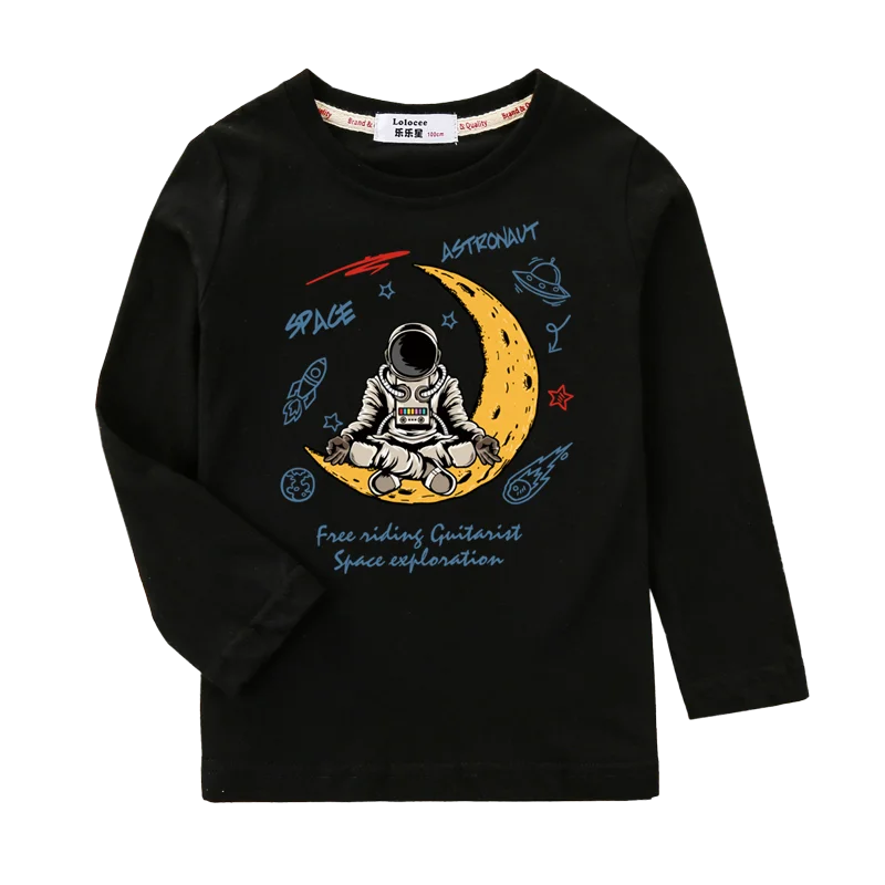 

3-14T Yoga Astronaut T-Shirt Kids Cotton Fashion Tops Boys Girls Casual Clothes Children Baby Cosmonaut Shirt