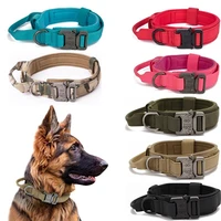 durable tactical dog collar leash set adjustable military pet collar leash medium large dog german shepherd training accessories