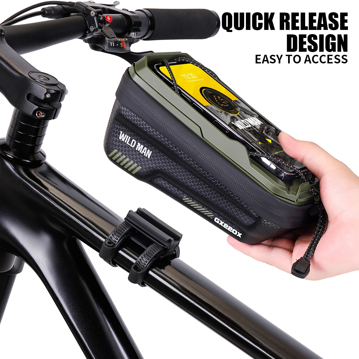 WILD MAN GX220X Сумка на передний руль из ЭВА с твердым корпусом и быстросъемным