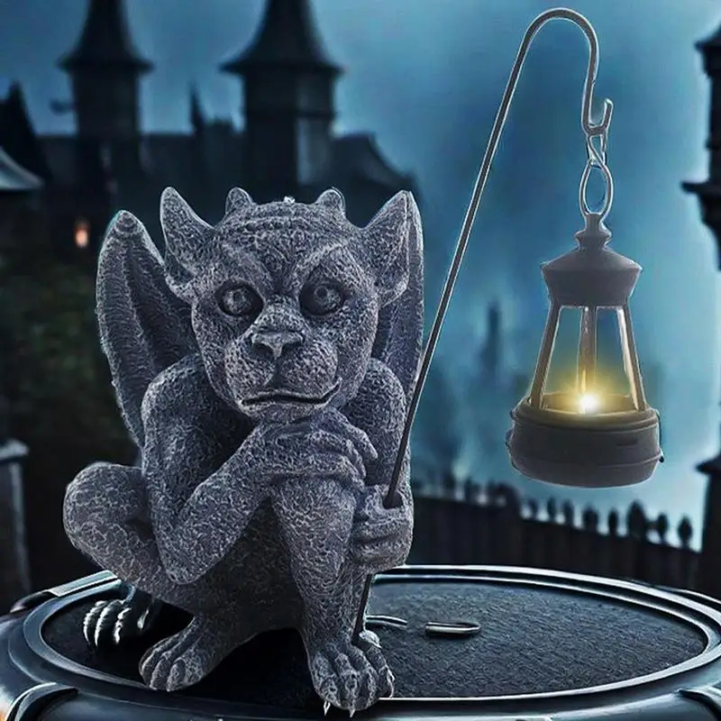 Садовая статуя Gargoyle Статуя Открытый декор Хэллоуин Скульптура Смола Уличные