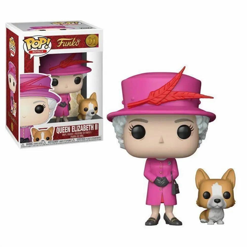 

Queen Elizabeth II With Corgi Dog Exclusive PVC Figures Royalty Statue Simulation Portrait Collection Doll Resin Ornament Model