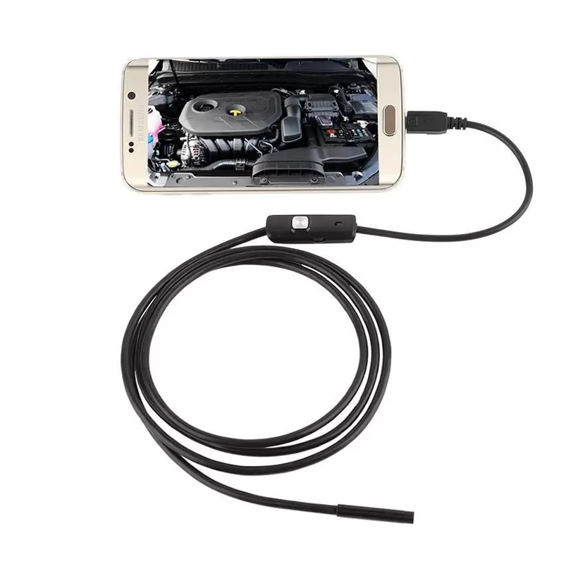 

2M 1M 5.5mm 7mm Endoscope Camera Flexible IP67 Waterproof Inspection Borescope Camera for Android PC Notebook 6LEDs Adjustable