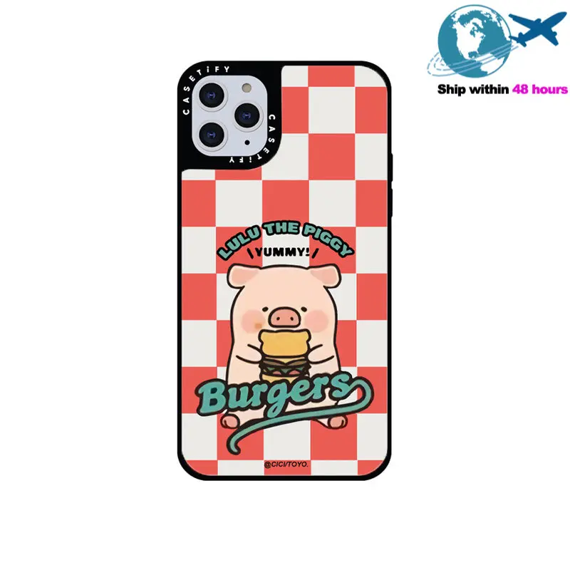 

CASETIFY LuLu Pig Mirror Case For IPhone 11 12 13 14ProMax 11 12 13 14Pro XsMax XR X XS 6S 7 8 SE 7P 8P 14Plus Back Cover E0603