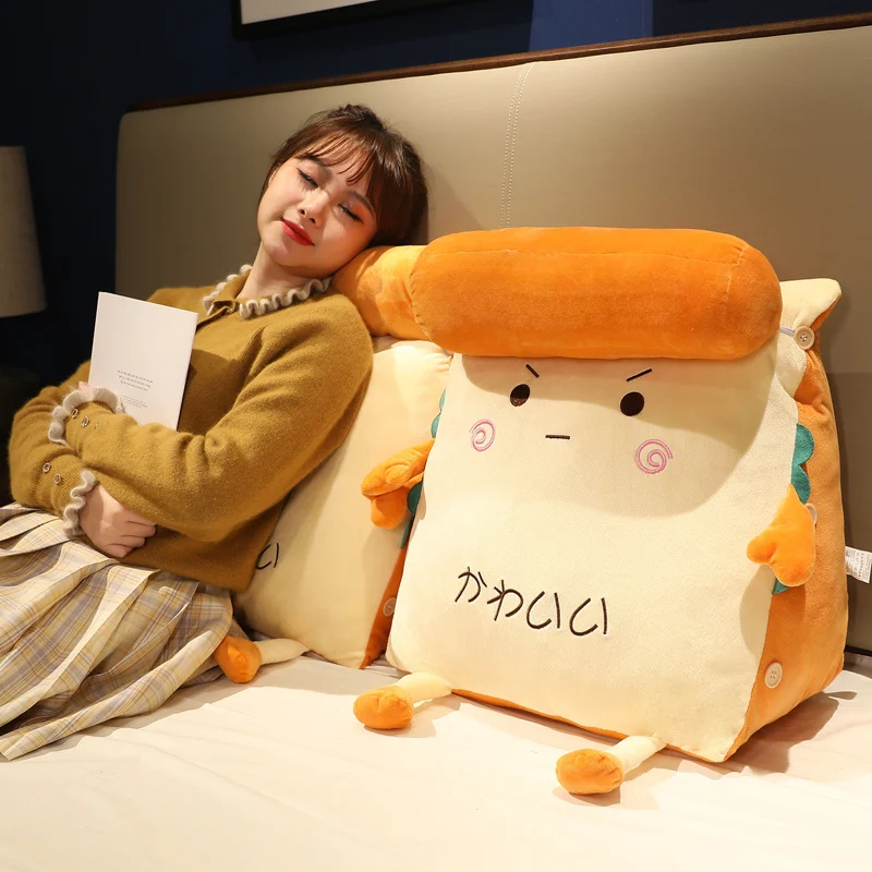 

Toast triangle cushion Bed Headboard backrest cushion triangle waist cushion floating window tatami cushion Dormitory Student