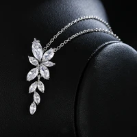 gmgyq new fashion simple horse eye leaf design cubic zirconia chain link adjustable necklaces for women daily jewelry gift