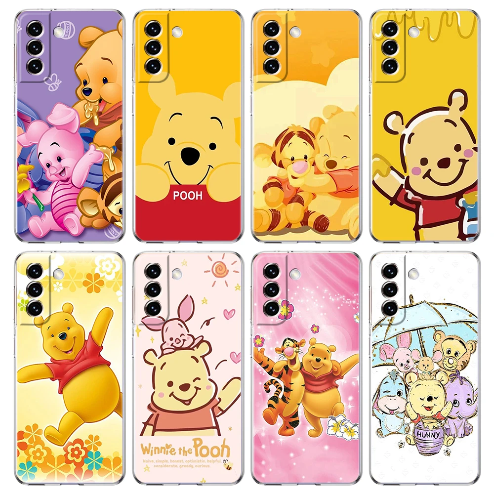 

The Winnie Pooh Transparent Case For Samsung Galaxy S22 S20 FE Note 20 10 S21 Ultra S10 S10E M21 M31 M32 Lite Plus Shell Fundas